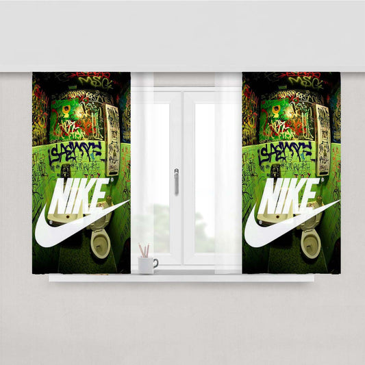 Nike Closed Art Mural Peach Skin Window Curtains