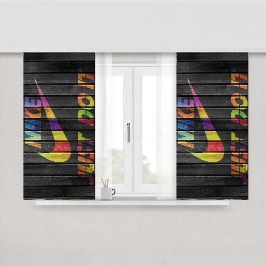 Nike Colorful Embosement Peach Skin Window Curtains