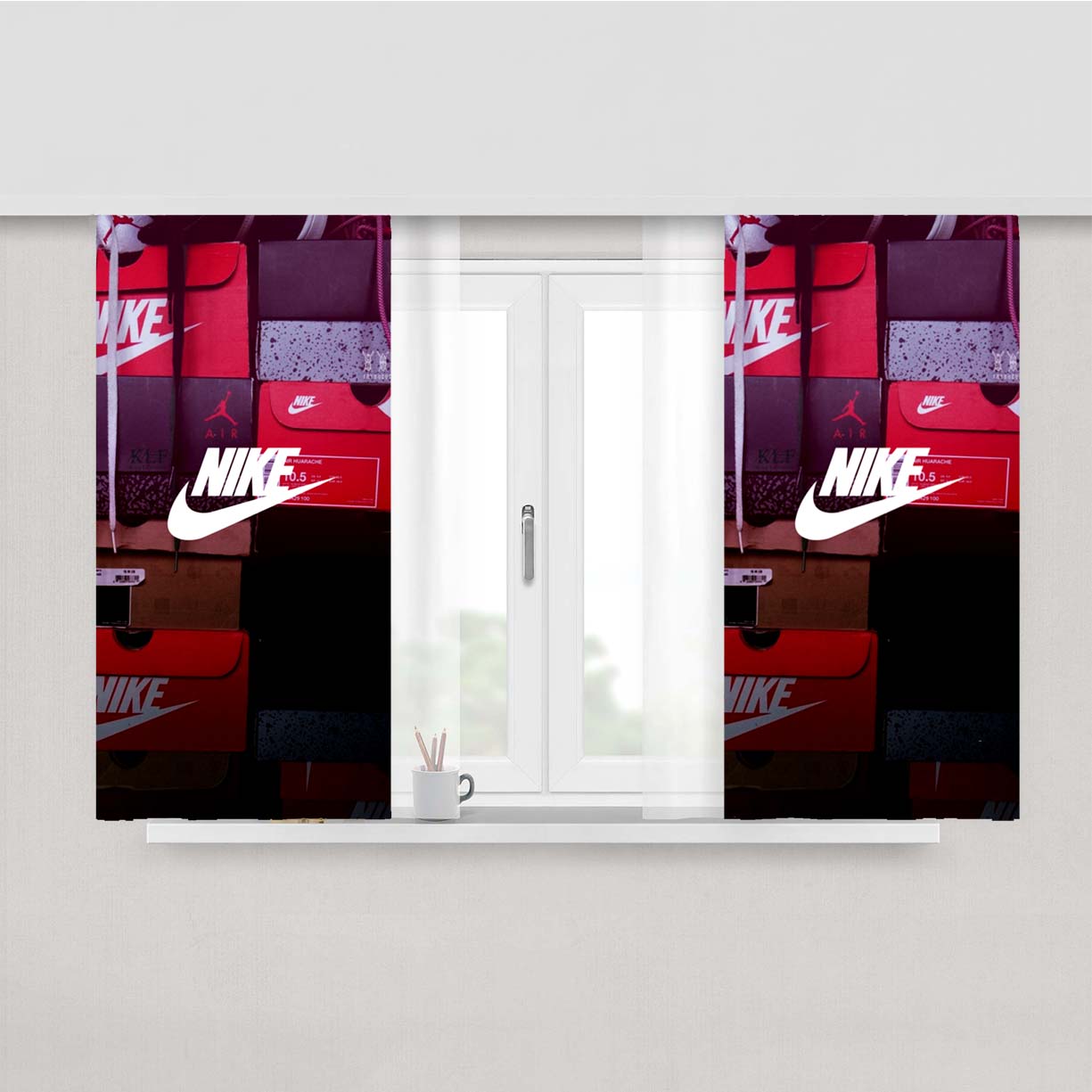 Nike Colorfull Peach Skin Window Curtains