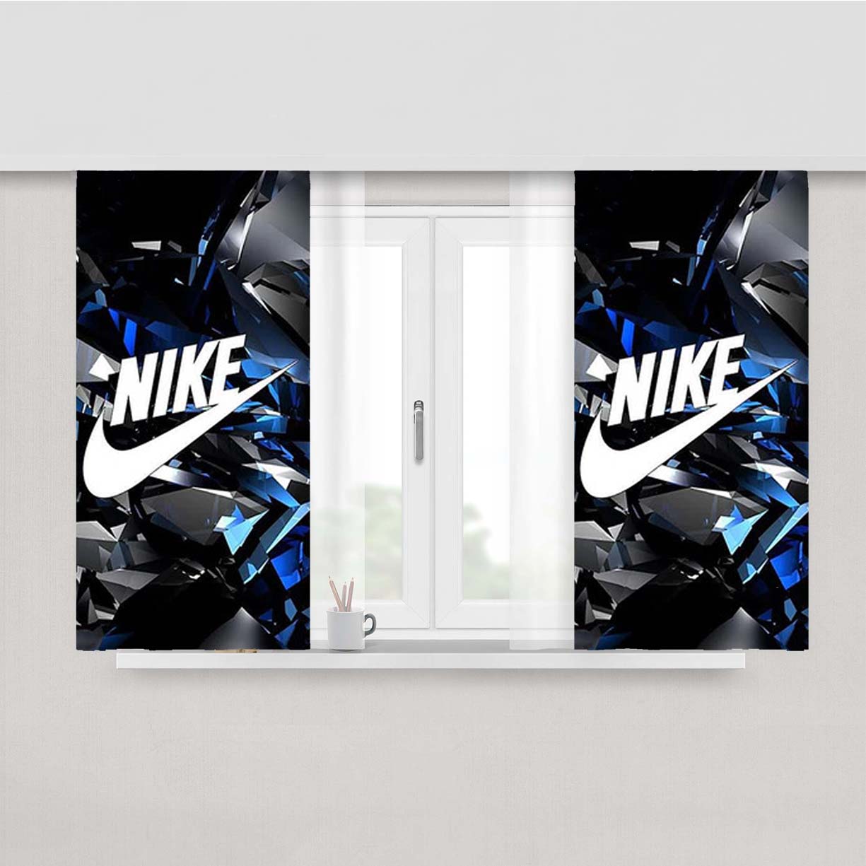 Nike Crystal Logo Peach Skin Window Curtains