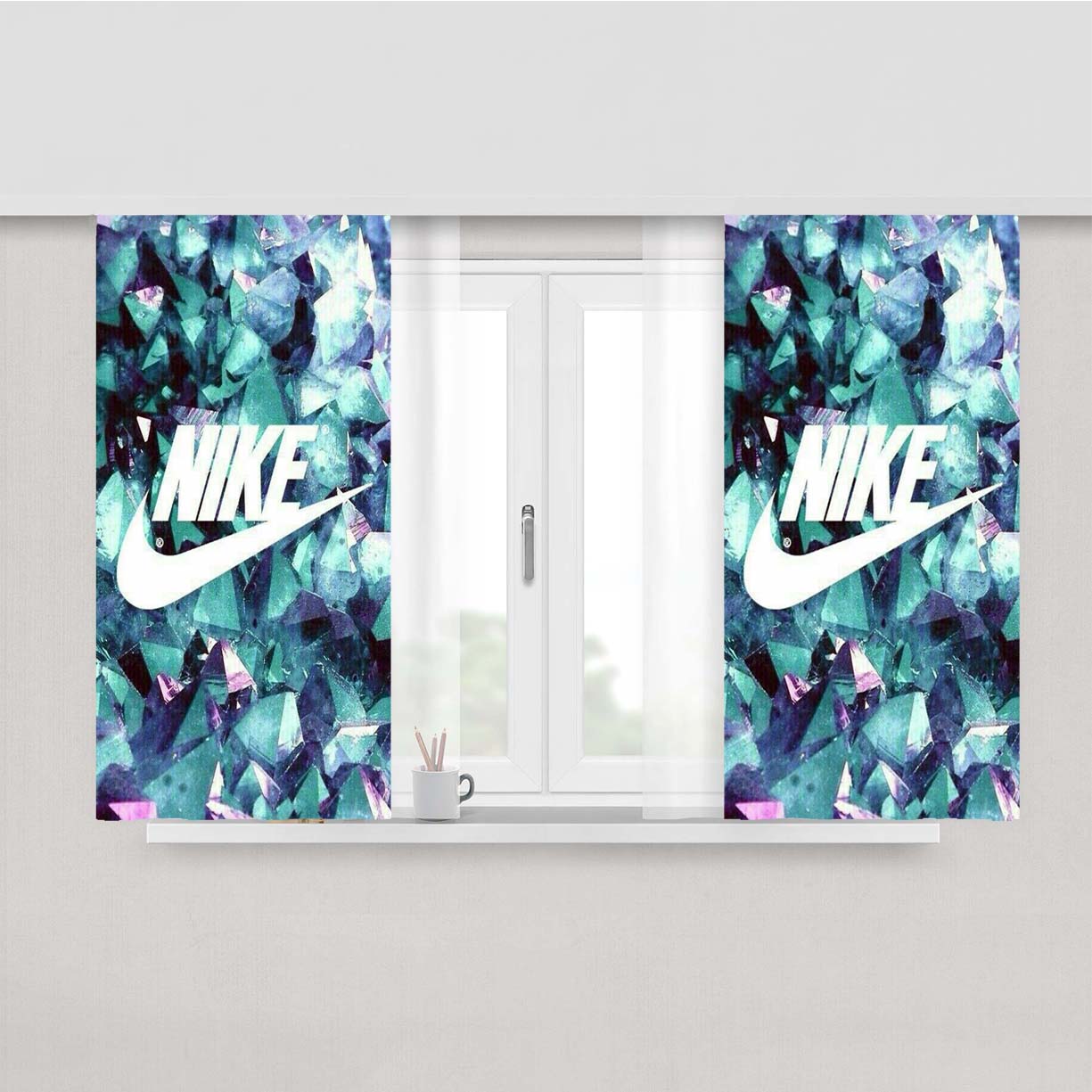Nike Diamons Peach Skin Window Curtains