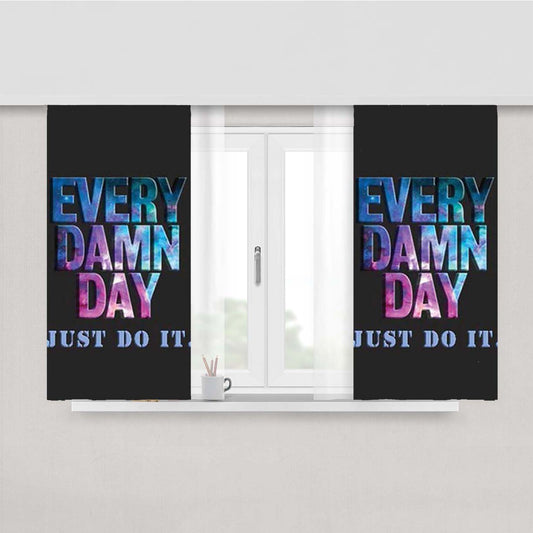 Nike Every Damn Day Rainbow Peach Skin Window Curtains