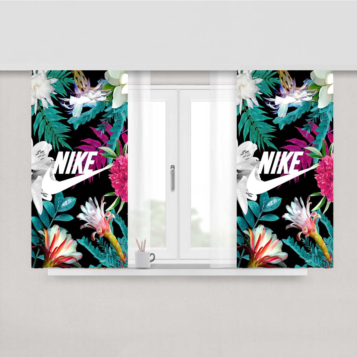 Nike Flower Peach Skin Window Curtains