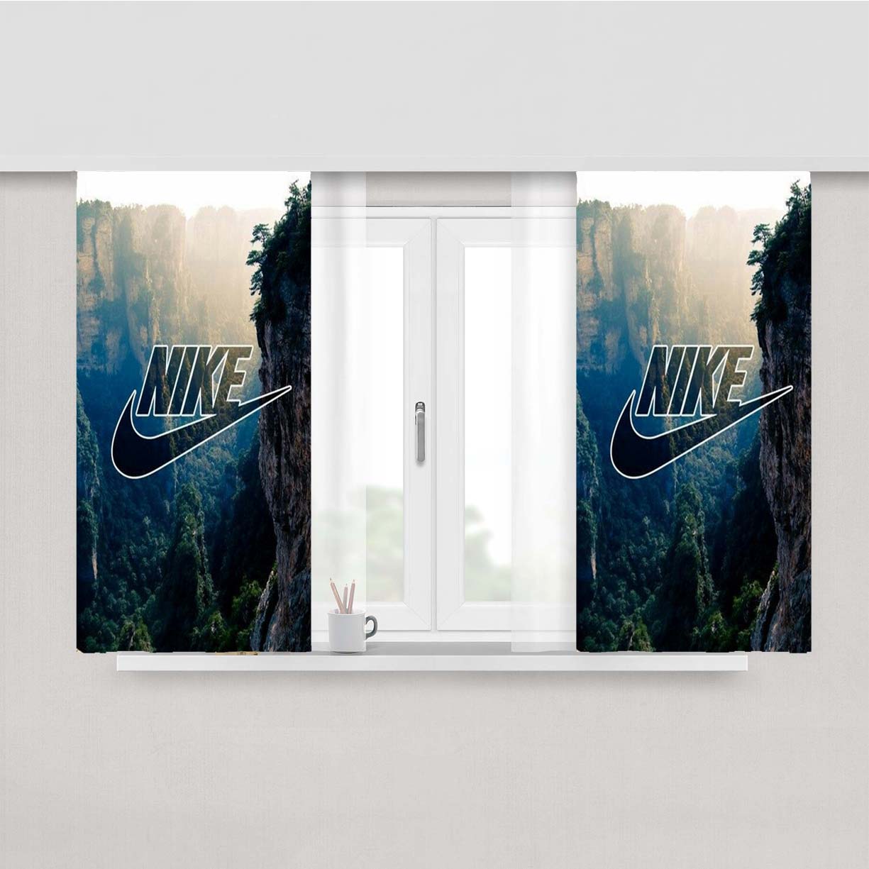 Nike Forest Peach Skin Window Curtains