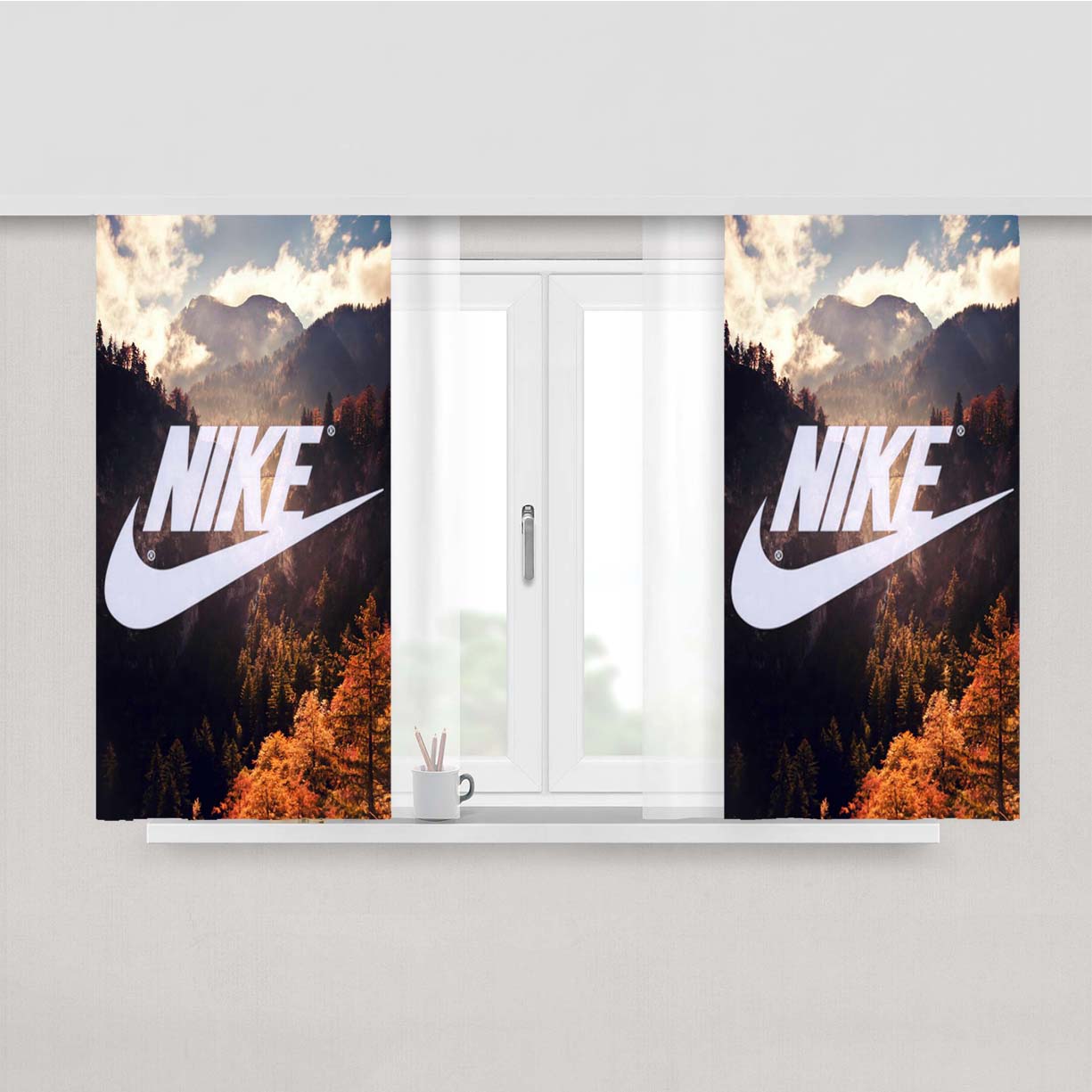 Nike Forest Bike Smule Peach Skin Window Curtains