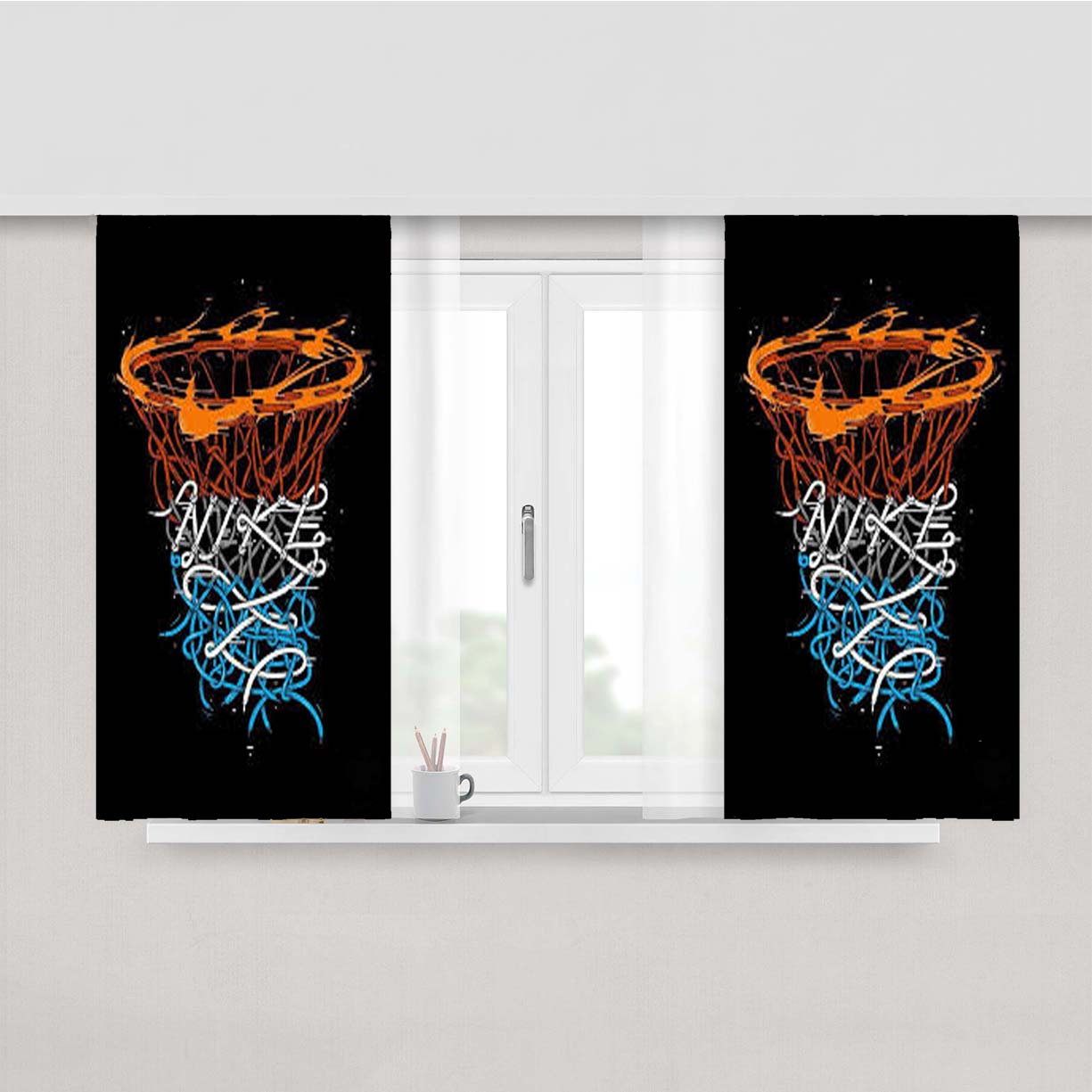 Nike Hoops Peach Skin Window Curtains