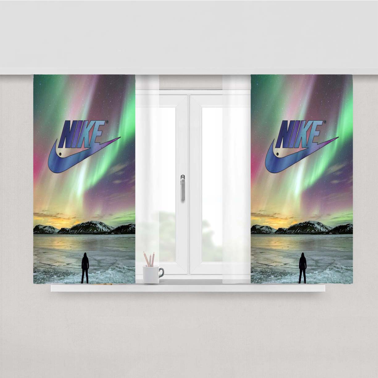 Nike Ice Peach Skin Window Curtains