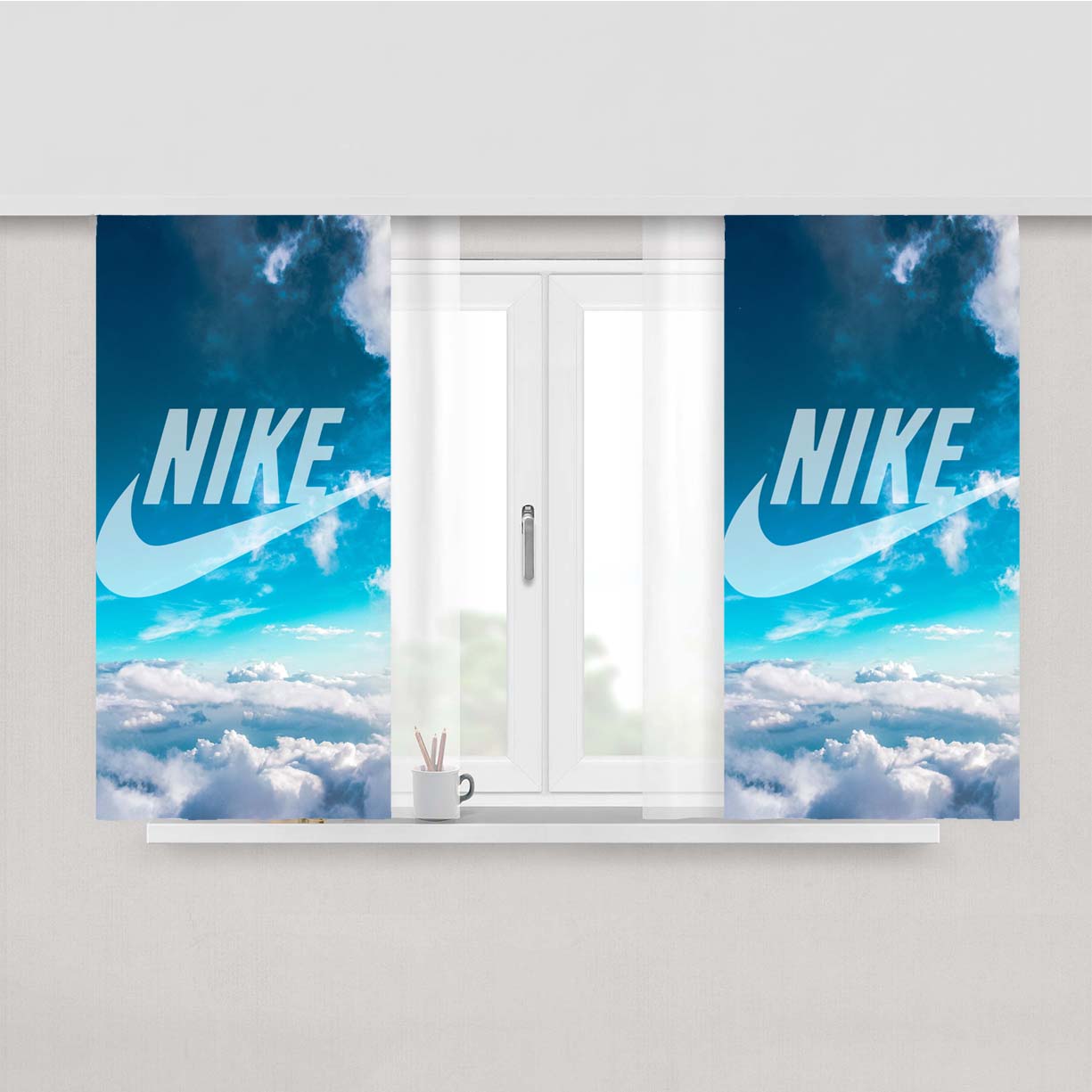 Nike In Cloud Peach Skin Window Curtains