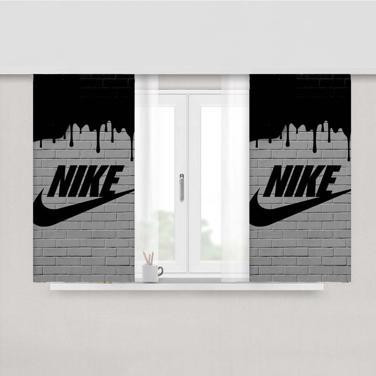 Nike In The Wall Peach Skin Window Curtains