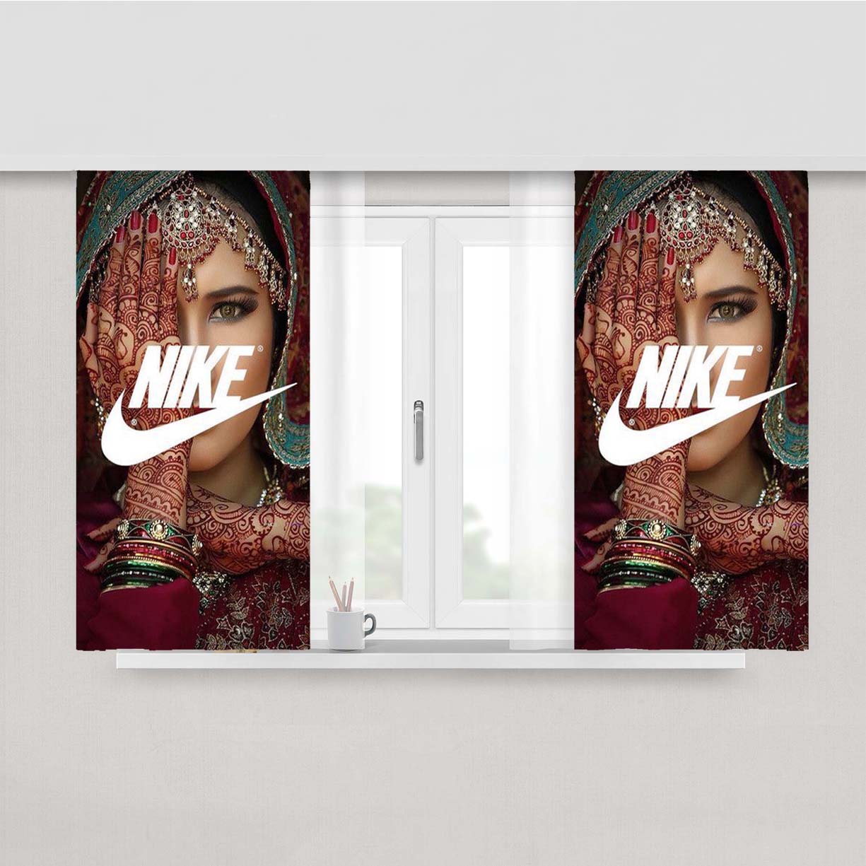 Nike India Peach Skin Window Curtains