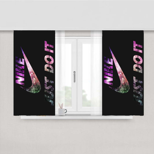 Nike Just Do It Galaxy Nebula 1 Peach Skin Window Curtains