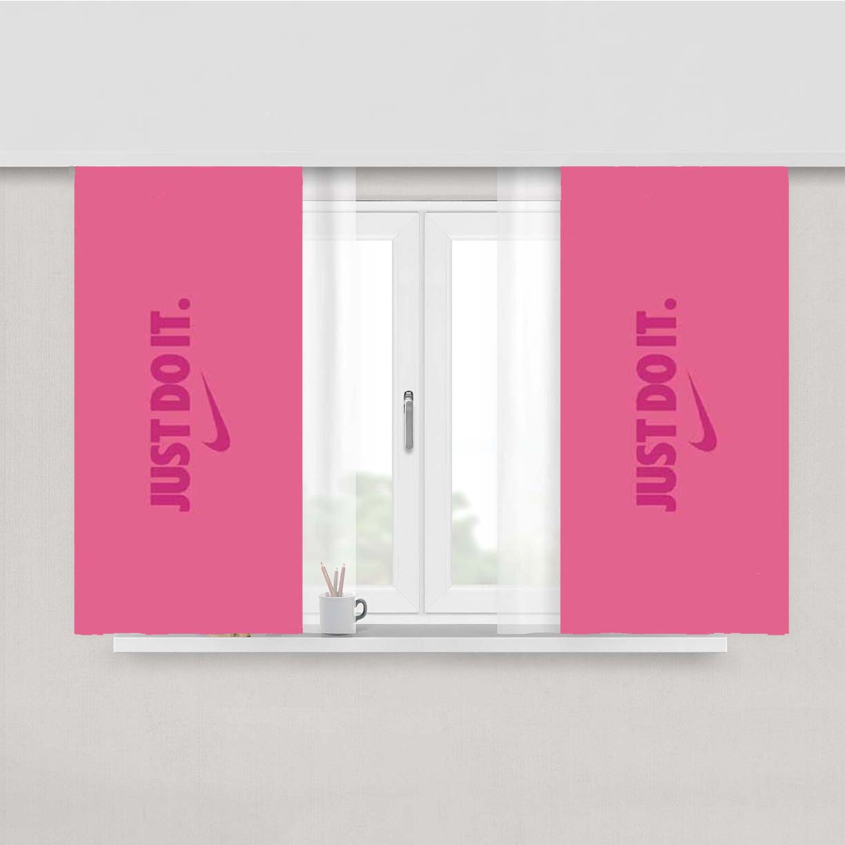Nike Just Do It Pinks Peach Skin Window Curtains
