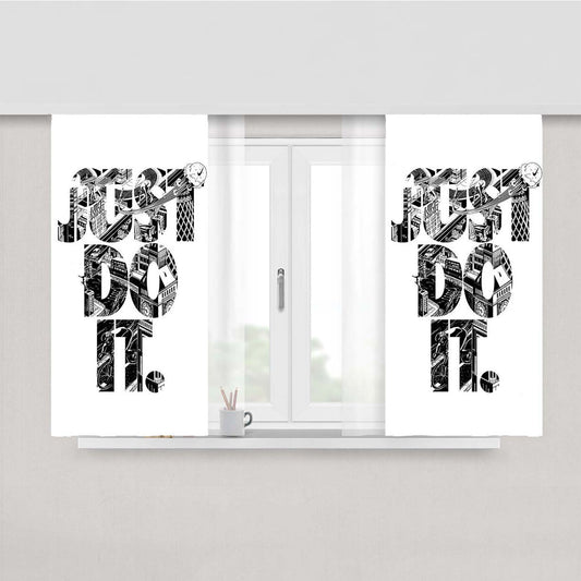 Nike Just Do It Type Peach Skin Window Curtains