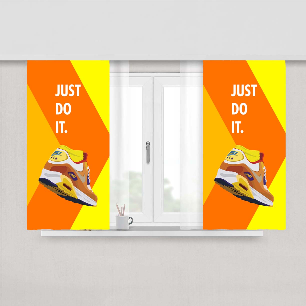 Nike Just Do It V Peach Skin Window Curtains