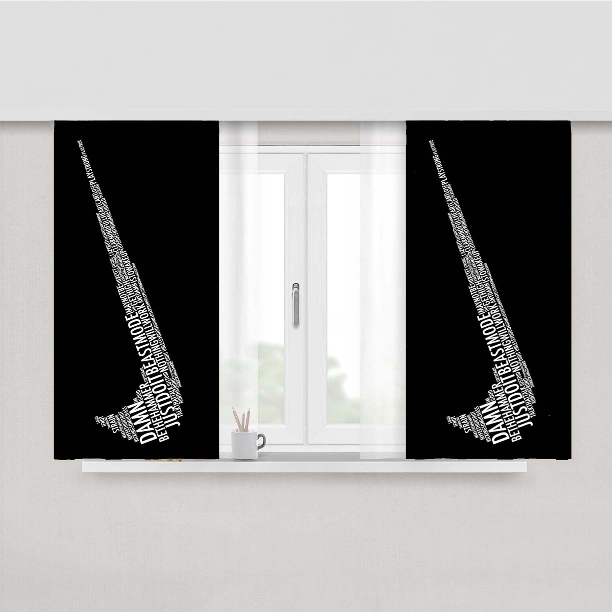 Nike Logo Peach Skin Window Curtains