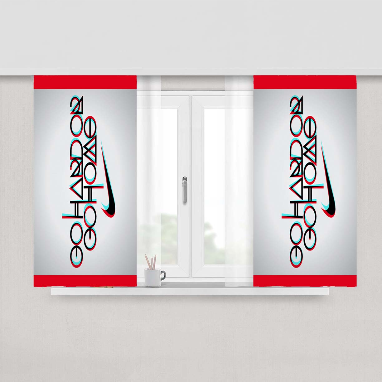 Nike Logo Quote Go Hard Or Go Home Peach Skin Window Curtains