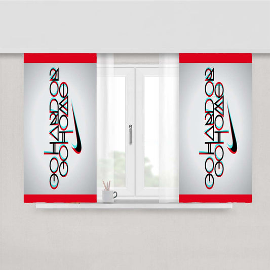 Nike Logo Quote Go Hard Or Go Home Peach Skin Window Curtains