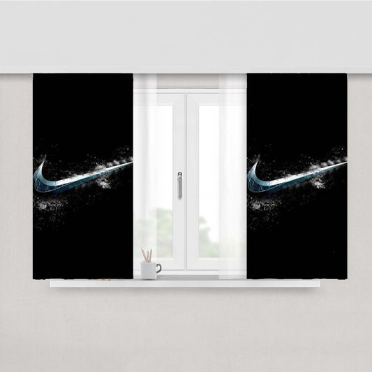Nike Logo Stone Peach Skin Window Curtains