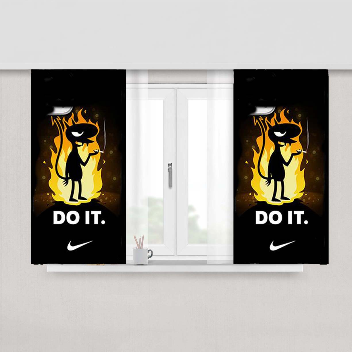 Nike Luci Just Do It Peach Skin Window Curtains