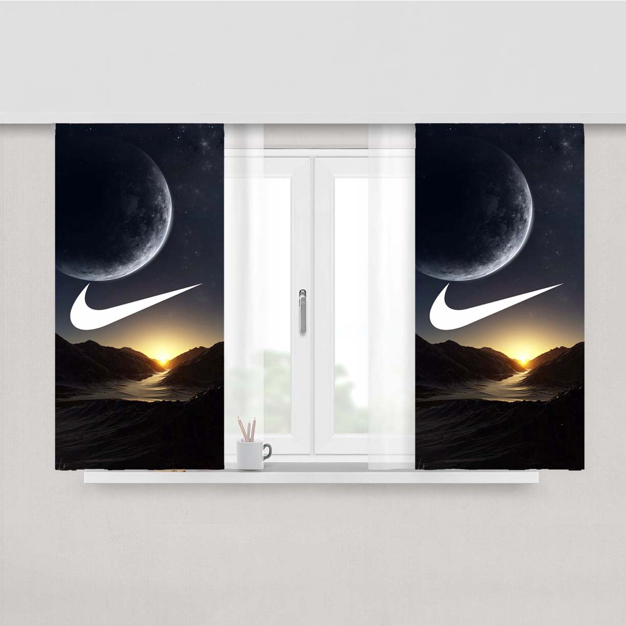 Nike Moon Mesir Peach Skin Window Curtains