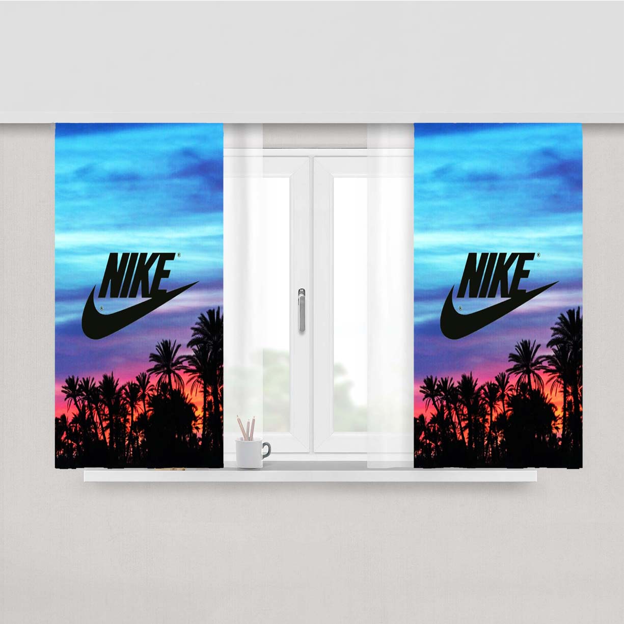 Nike Palm After Peach Skin Window Curtains
