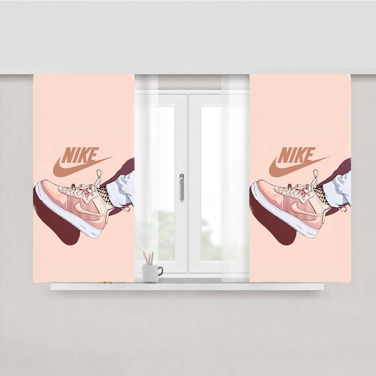 Nike Peach Shoes Peach Skin Window Curtains