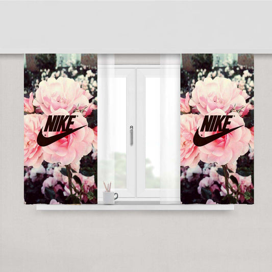 Nike Pink Rose Flower Peach Skin Window Curtains