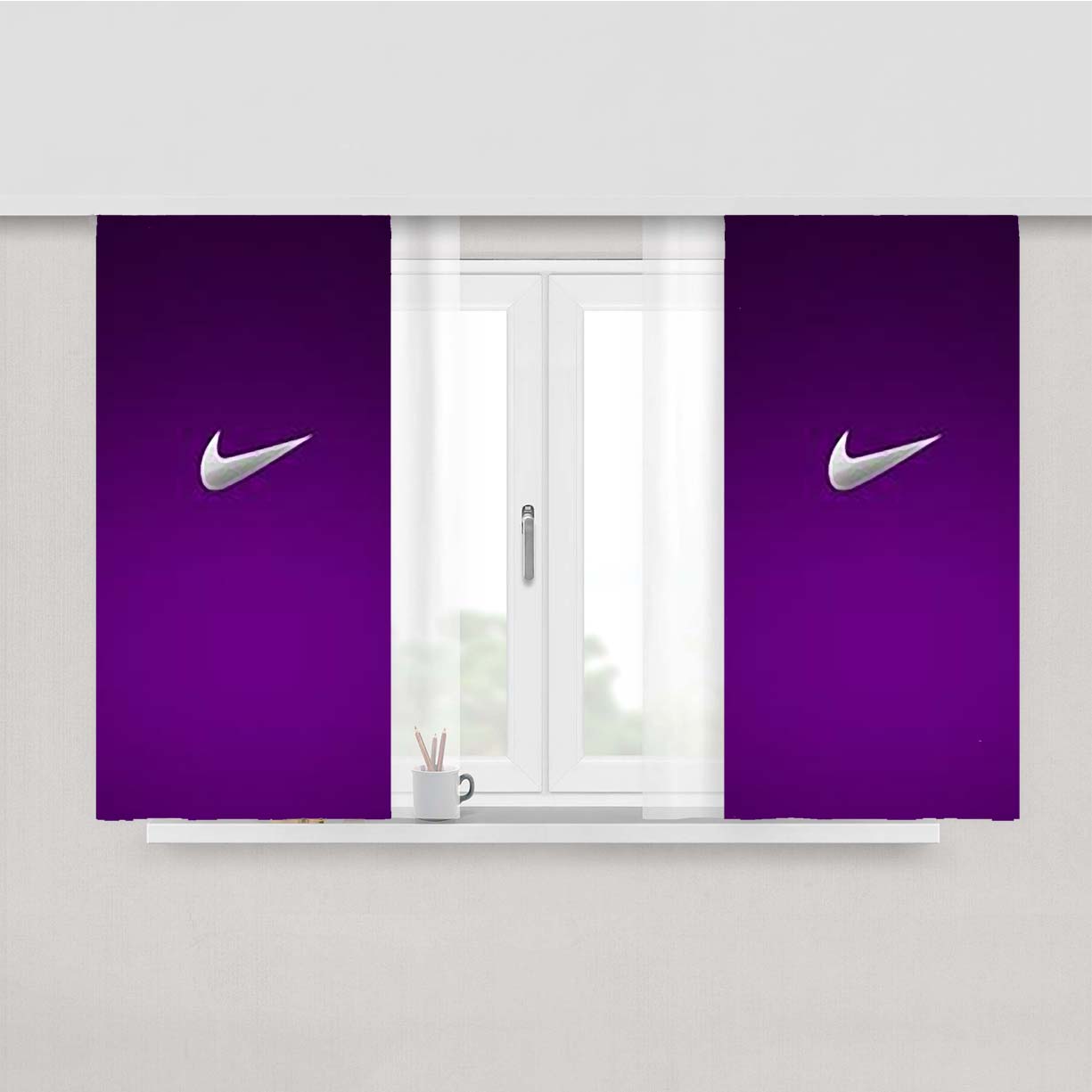 Nike Purple Peach Skin Window Curtains