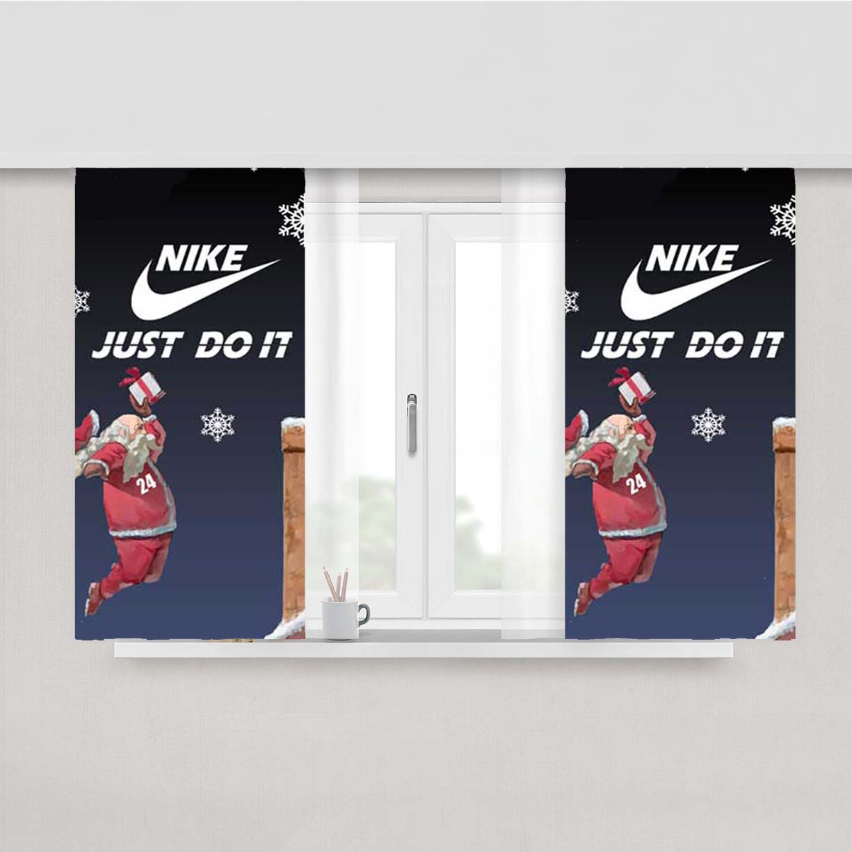 Nike Santa Dunk Peach Skin Window Curtains