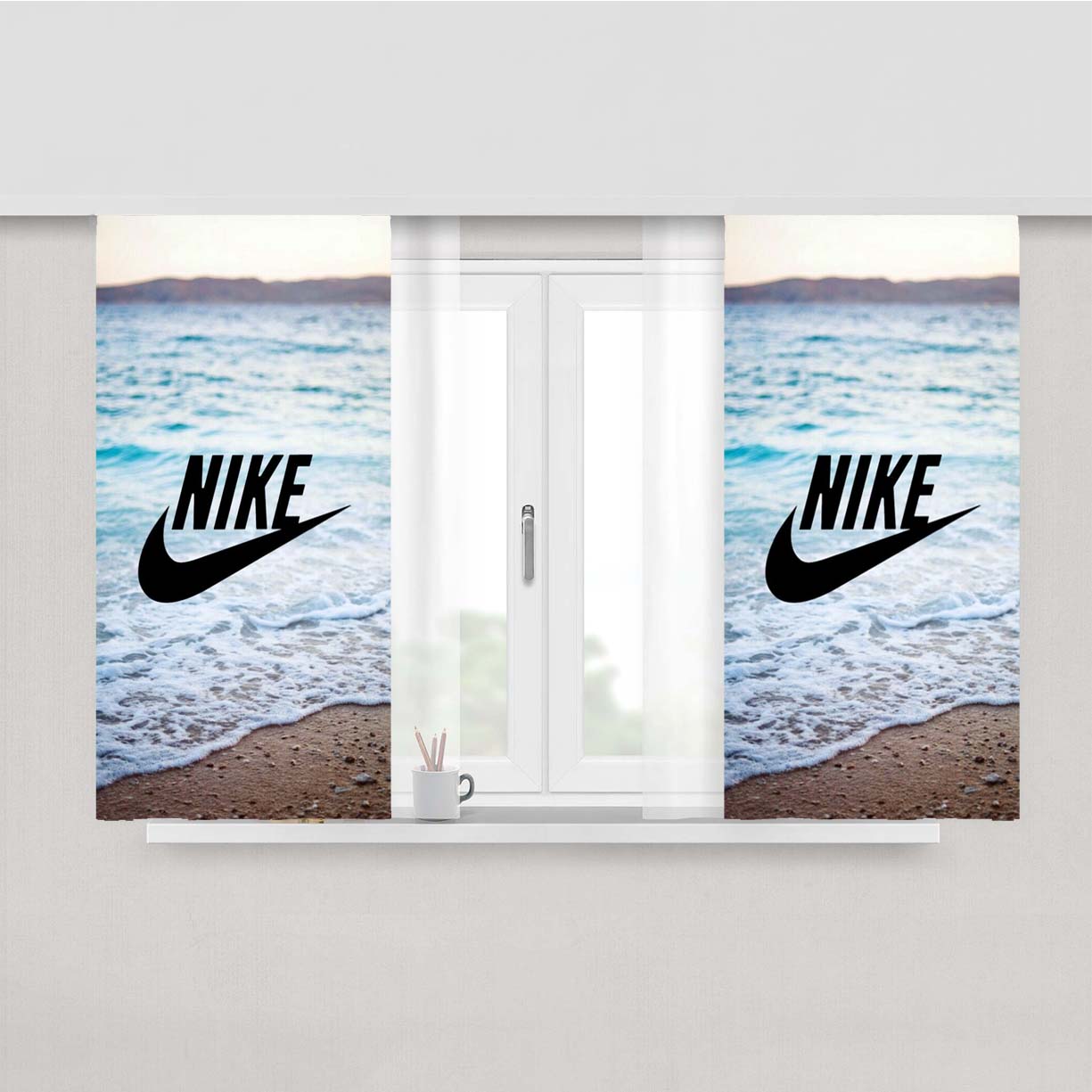 Nike Sea Island Peach Skin Window Curtains