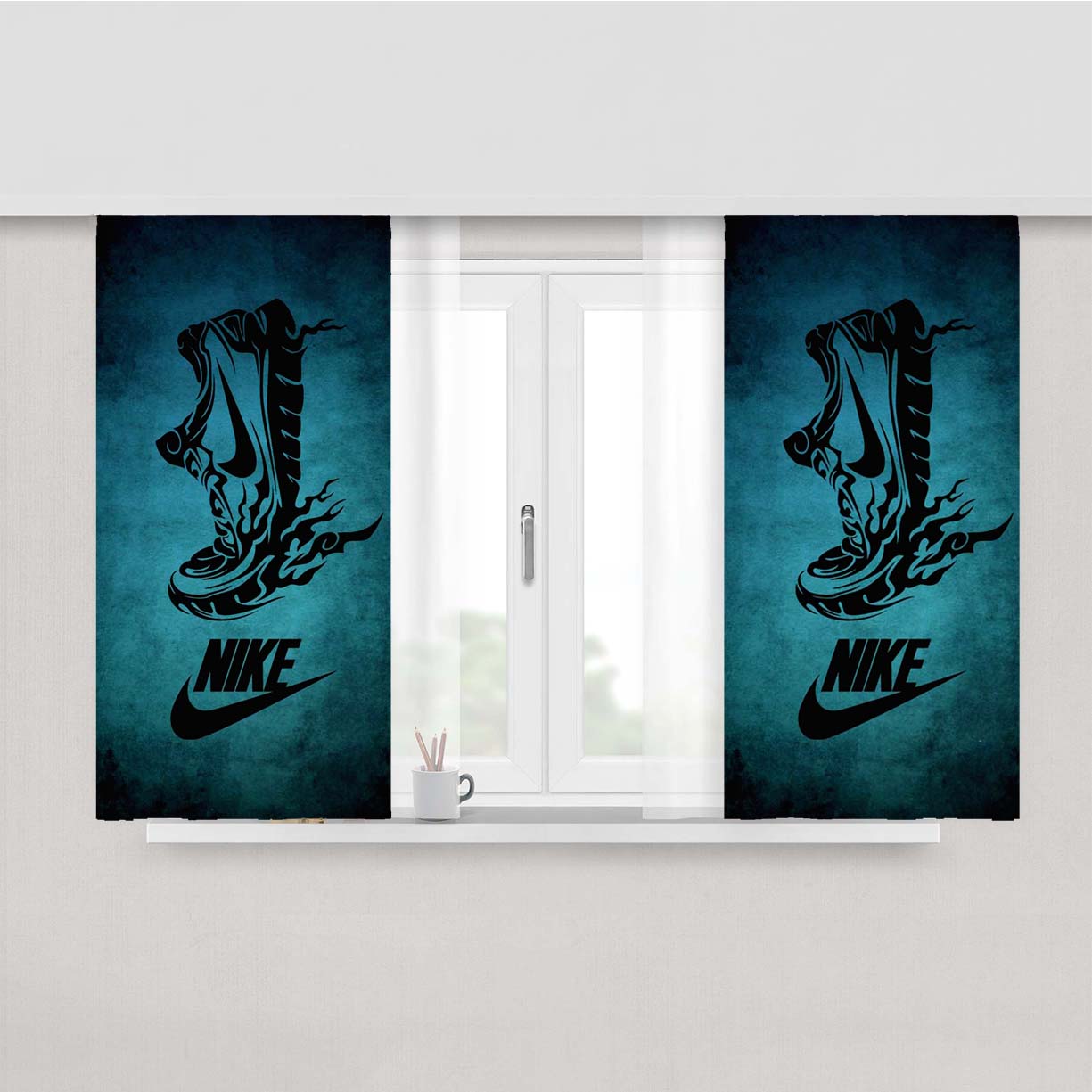 Nike Shoes Art Peach Skin Window Curtains