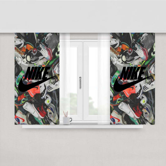 Nike Shoes Collage Peach Skin Window Curtains