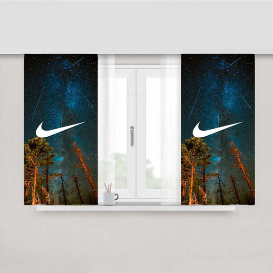 Nike Sky Galaxy Peach Skin Window Curtains