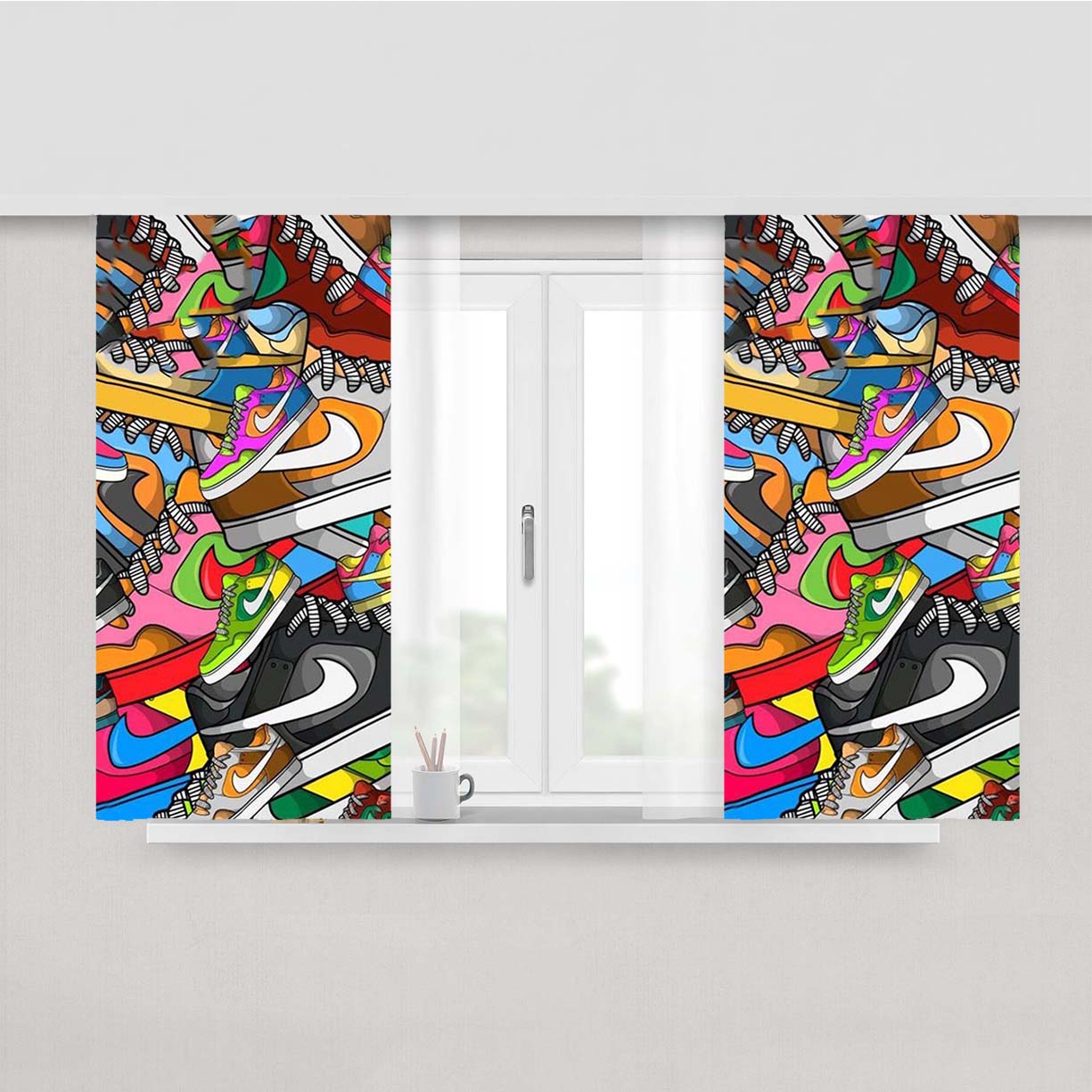 Nike Sneakers Peach Skin Window Curtains