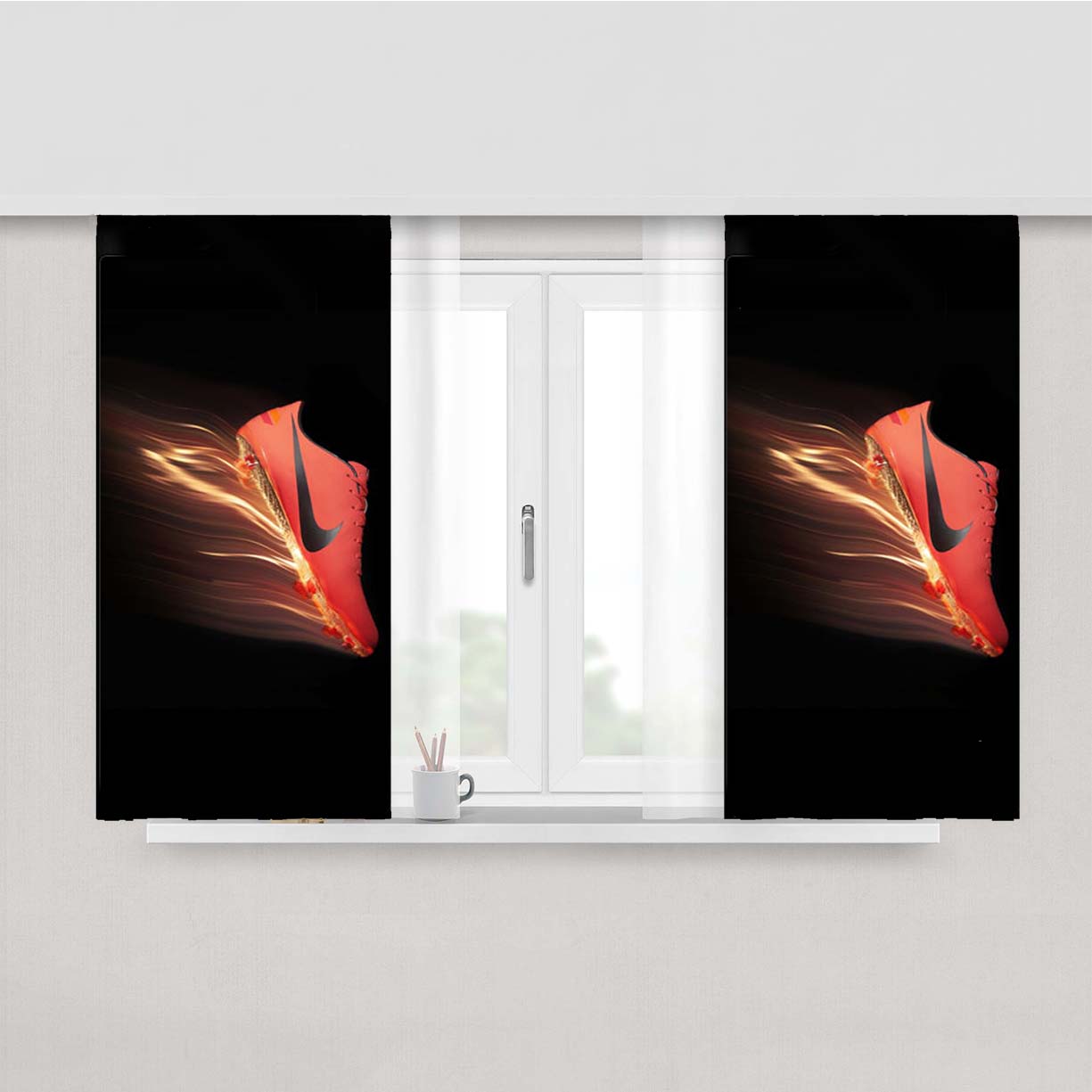Nike Soccer Shoes Peach Skin Window Curtains