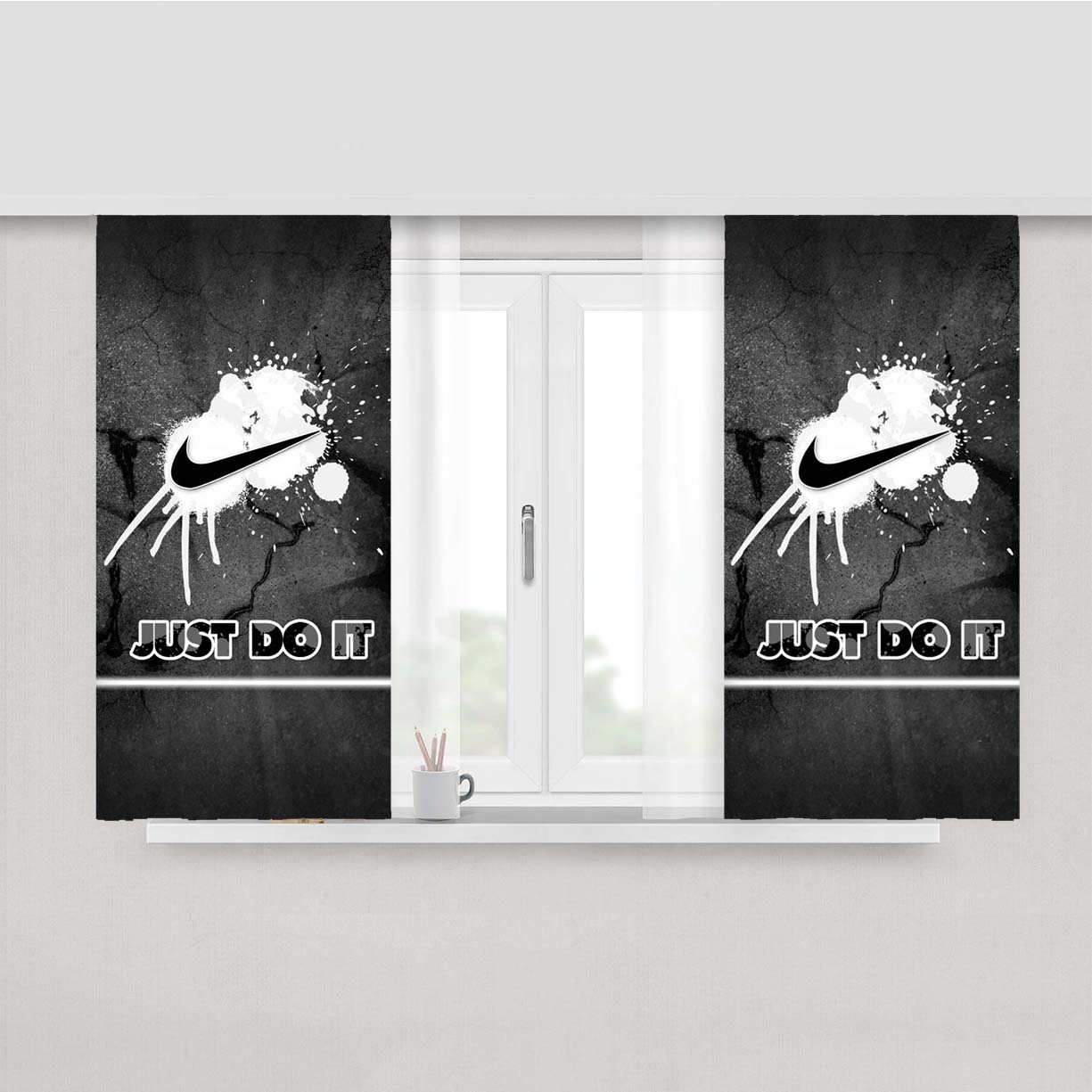 Nike Splash Peach Skin Window Curtains