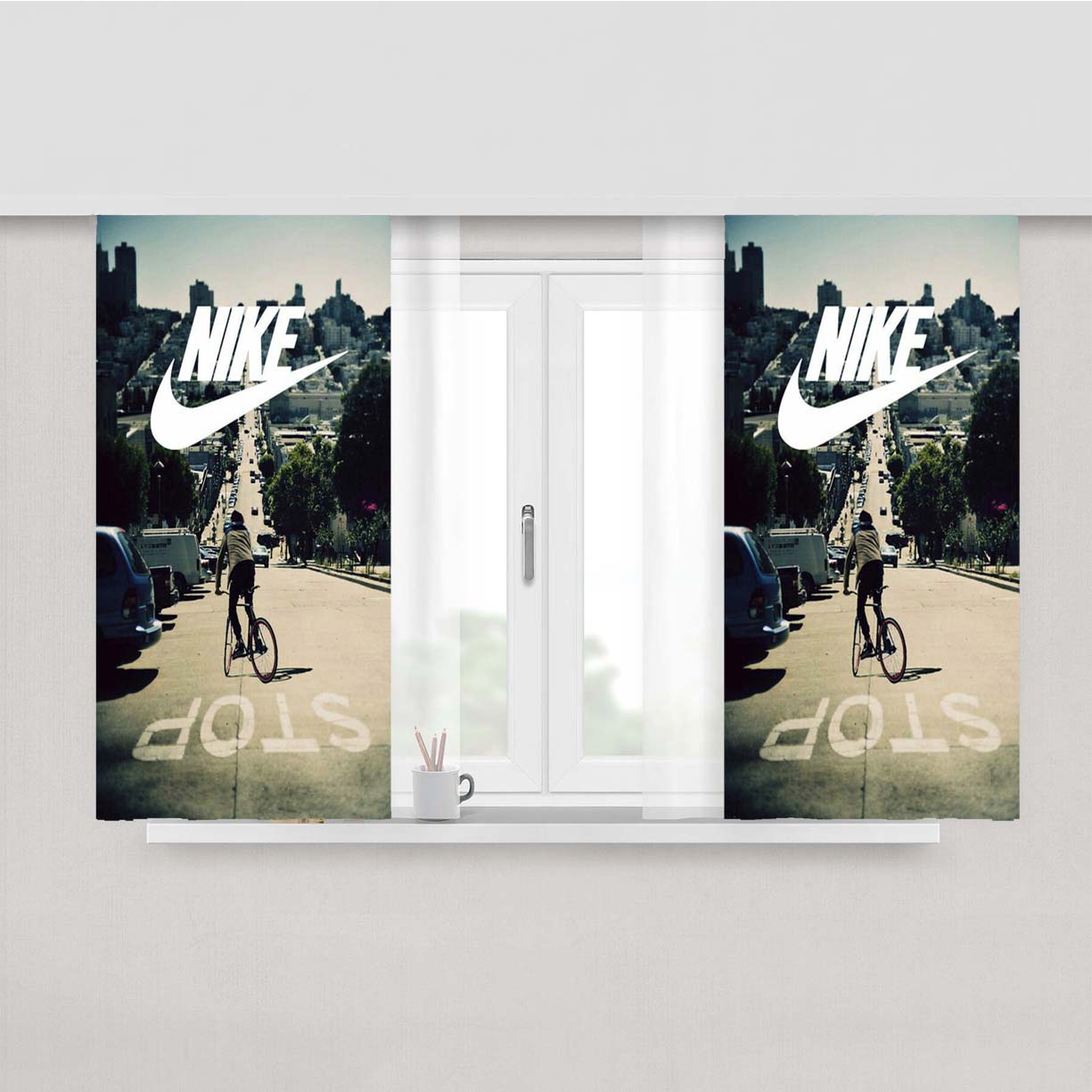 Nike Stop And The City Peach Skin Window Curtains