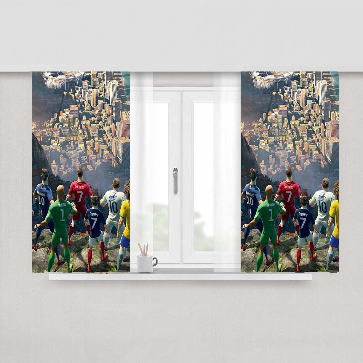 Nike The Last Game Sports Peach Skin Window Curtains