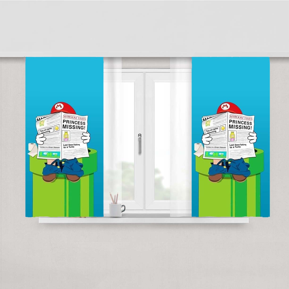 Nintendo Mario Peach Skin Window Curtains