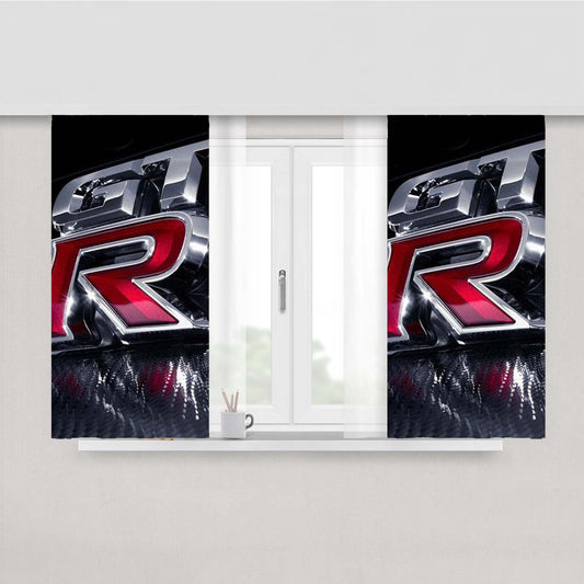 Nissan Gt R Logo Peach Skin Window Curtains