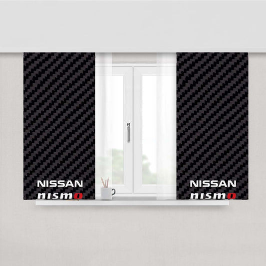 Nissan Nismo Jdm Style Carbon Fiber Peach Skin Window Curtains