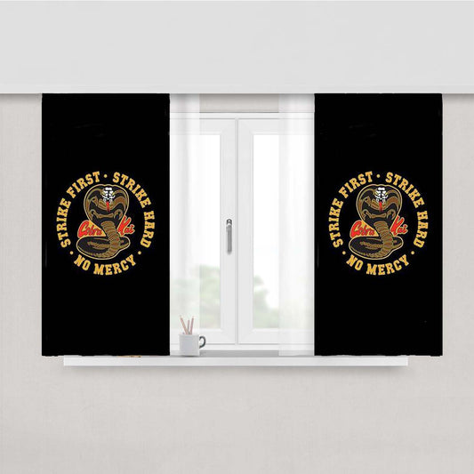 No Mercy Cobra Kai Karate Peach Skin Window Curtains