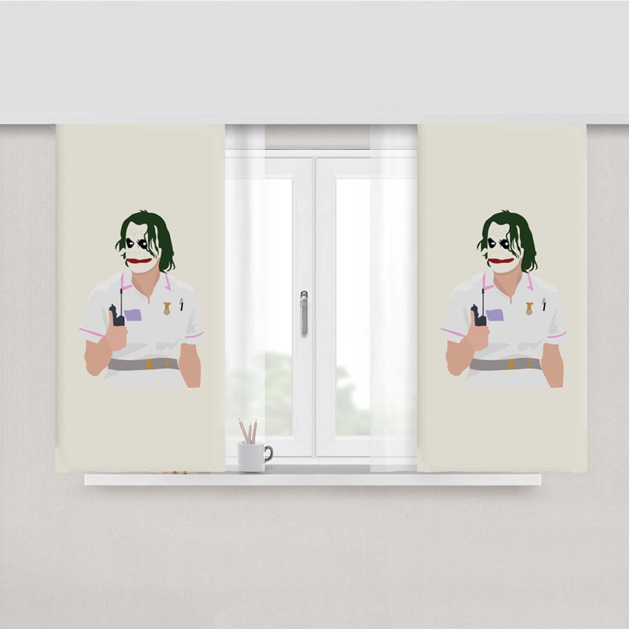 Nurse Joker Peach Skin Window Curtains