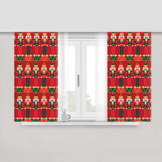 Nutcracker - Christmas Patterns Peach Skin Window Curtains