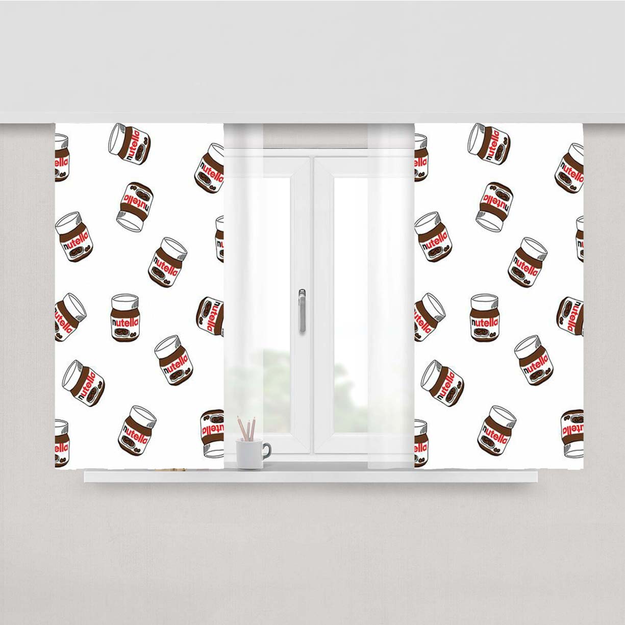 Nutella Pattern Peach Skin Window Curtains