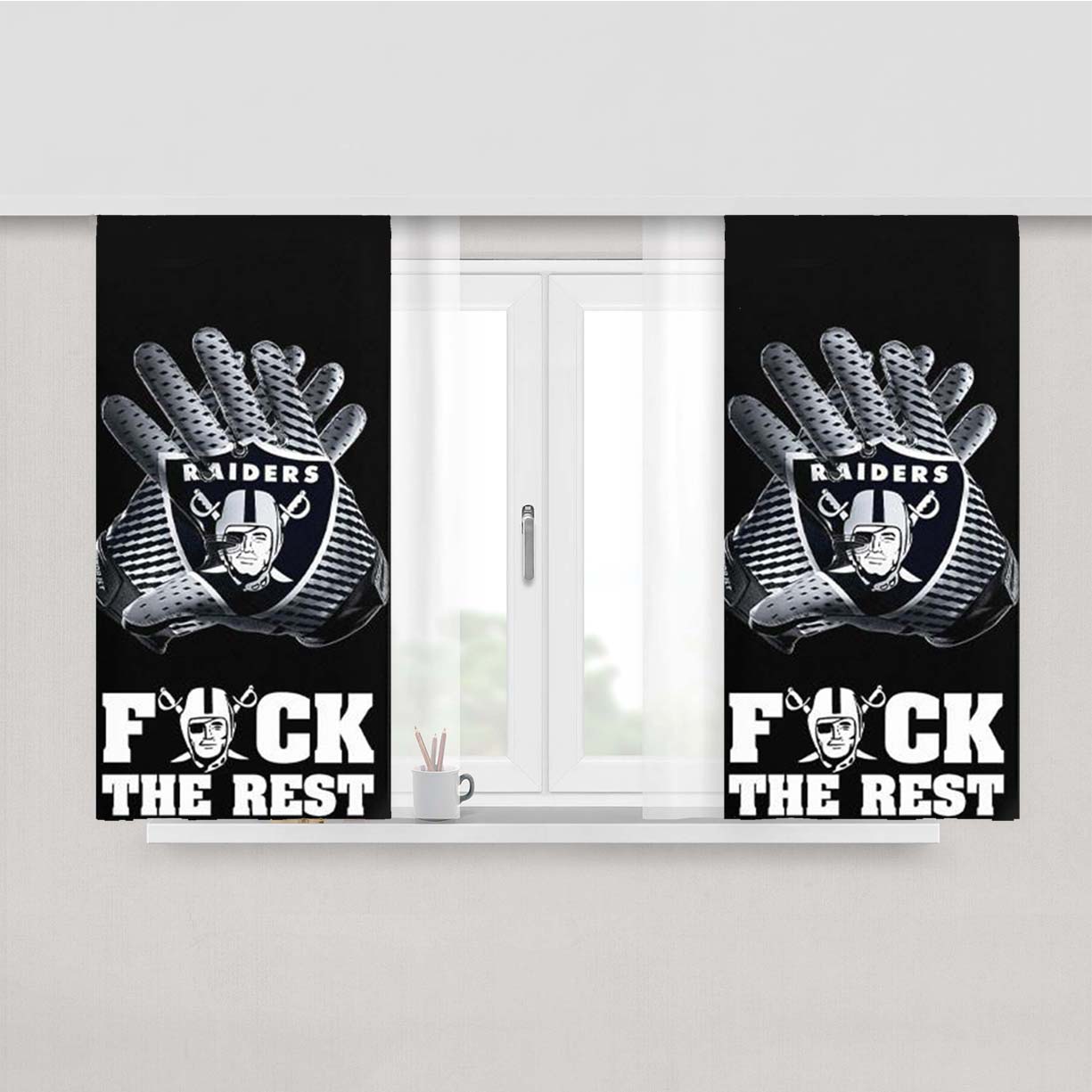 Oakland Raiders The Rest Peach Skin Window Curtains