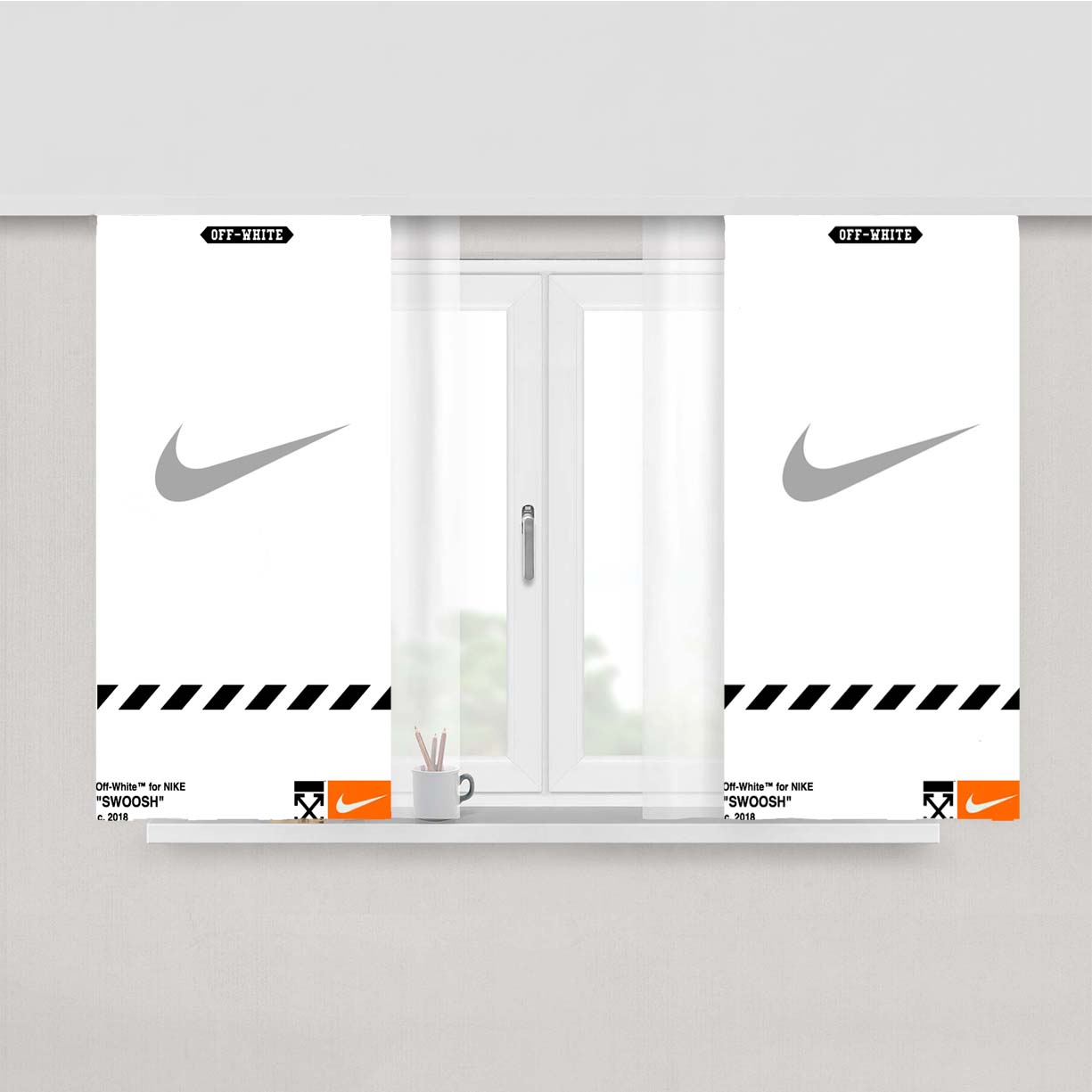 Off White Nike Peach Skin Window Curtains