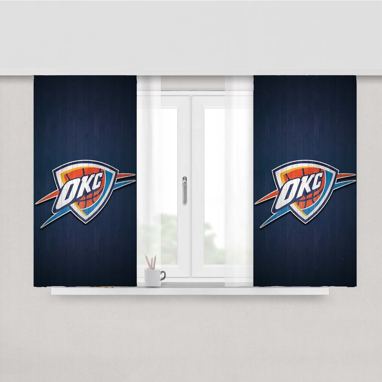 Oklahoma City Thunder Peach Skin Window Curtains
