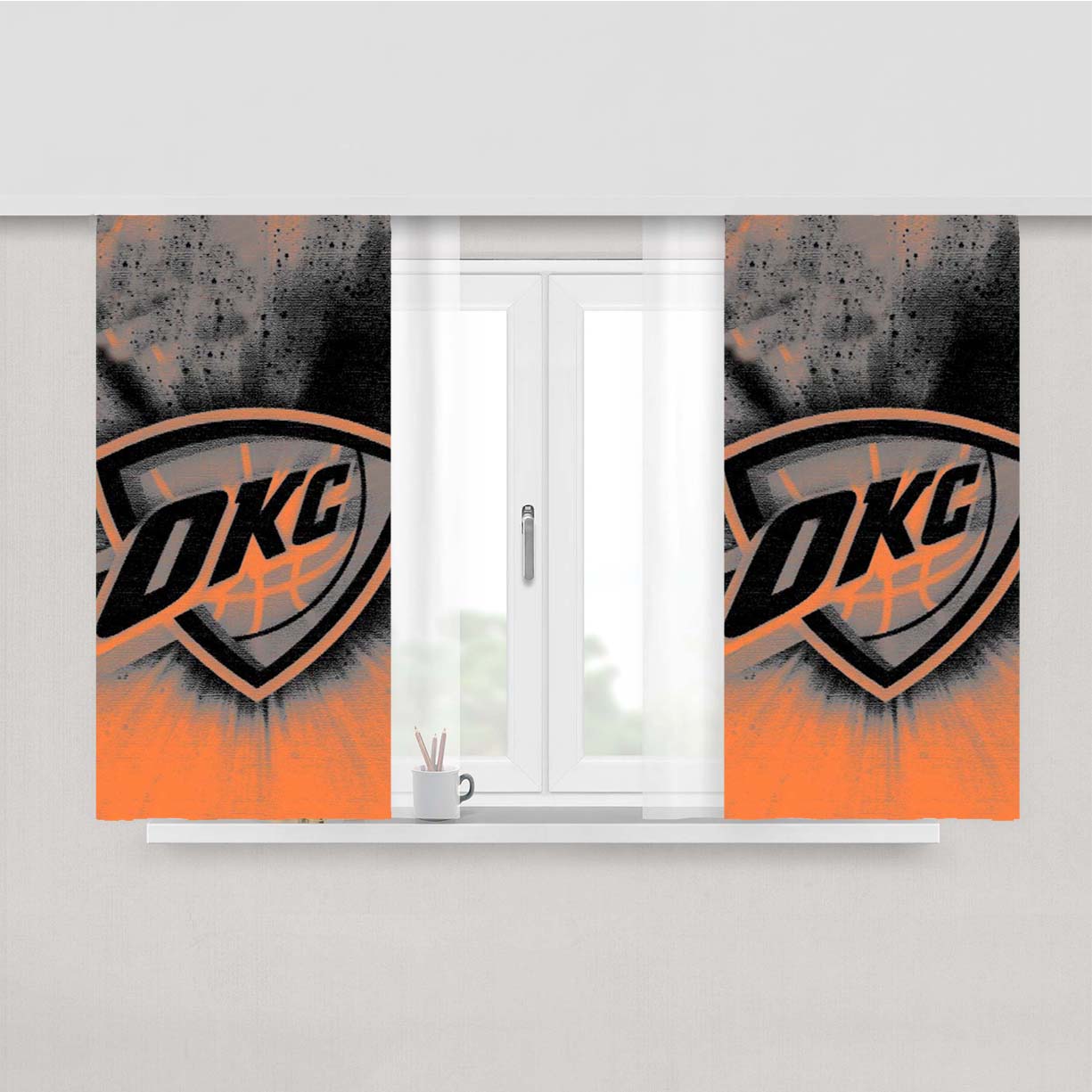 Oklahoma City Thunder Large Peach Skin Window Curtains