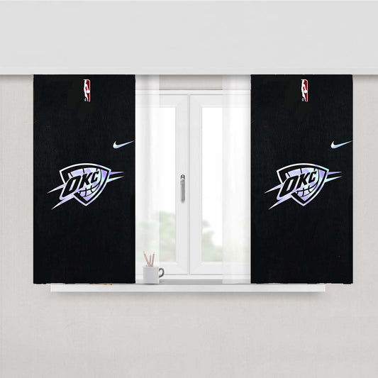 Oklahoma City Thunder Okc Nba 987 Peach Skin Window Curtains